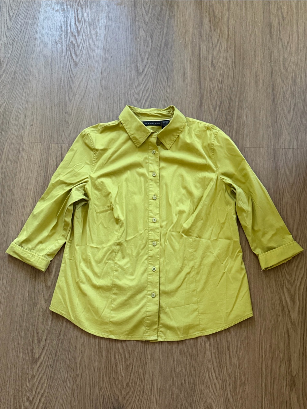Bright Yellow Button-Front Dress Shirt